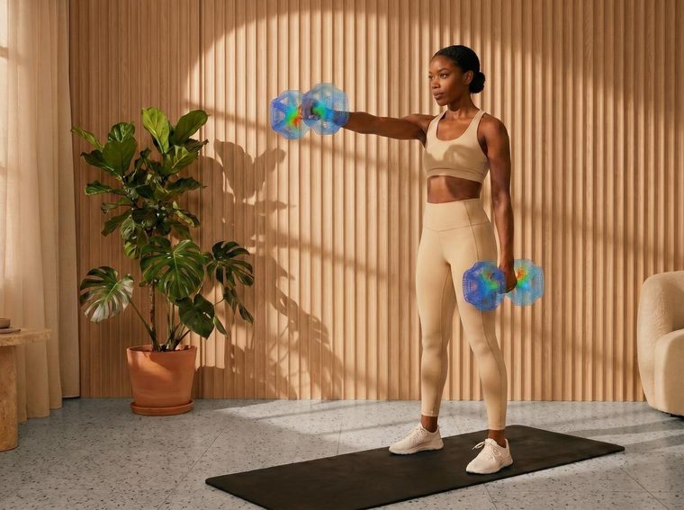 Personal fitness and wellness product concept with simulation overlay